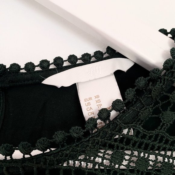 H&M Dark Green Crochet Sleeveless Top - Picture 4 of 5